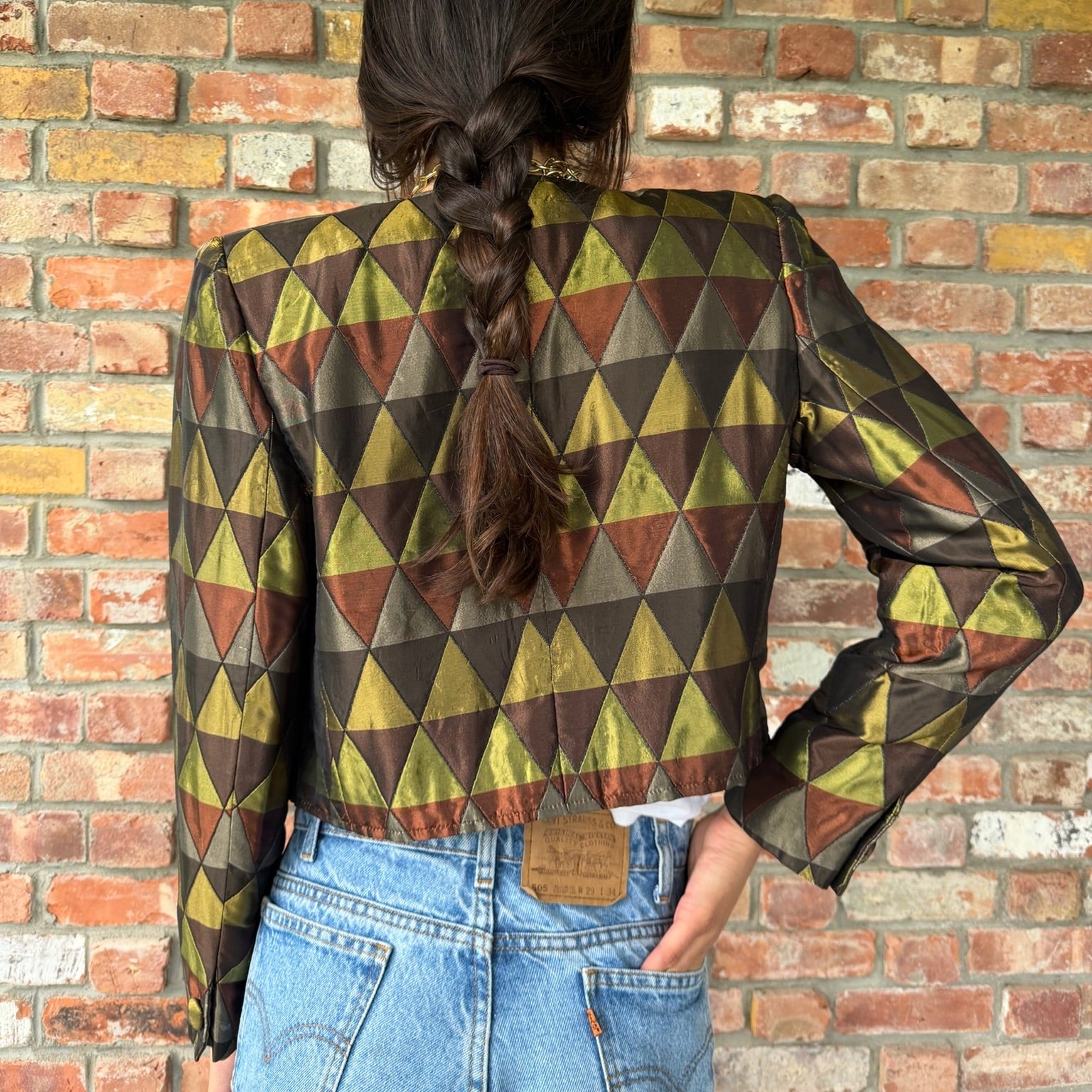 1980s - 90s Valentino Geometric Metallic Jacket
