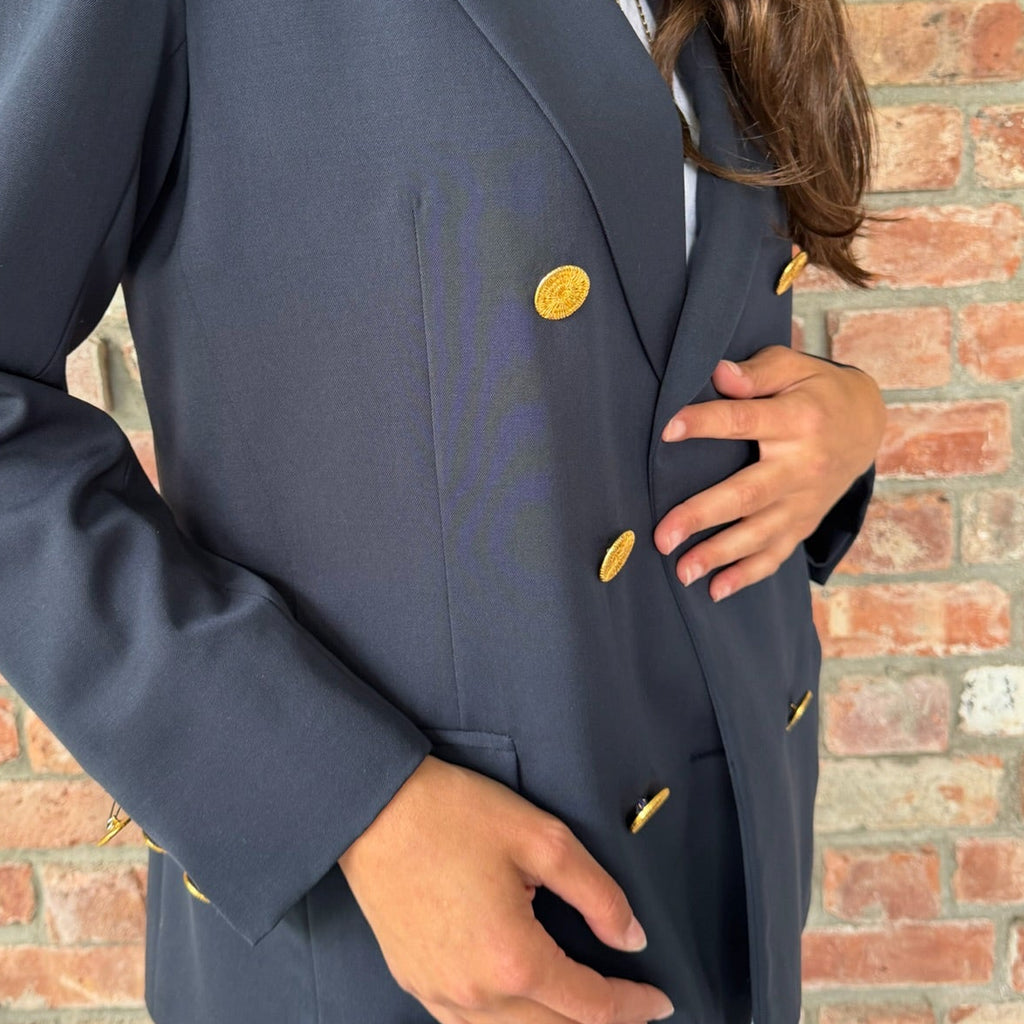 1980s Yves Saint Laurent Navy Blazer