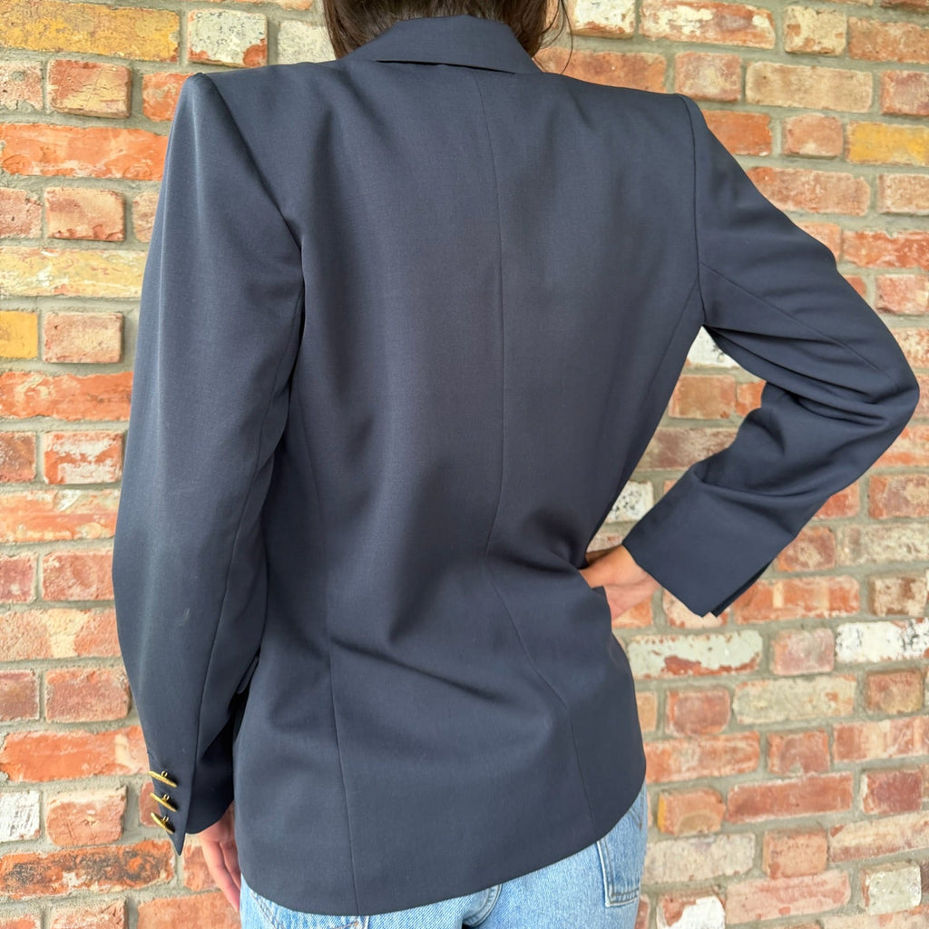 1980s Yves Saint Laurent Navy Blazer