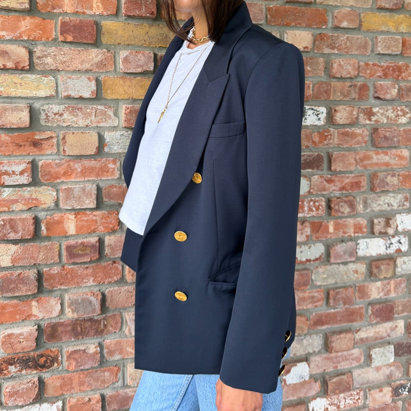1980s Yves Saint Laurent Navy Blazer