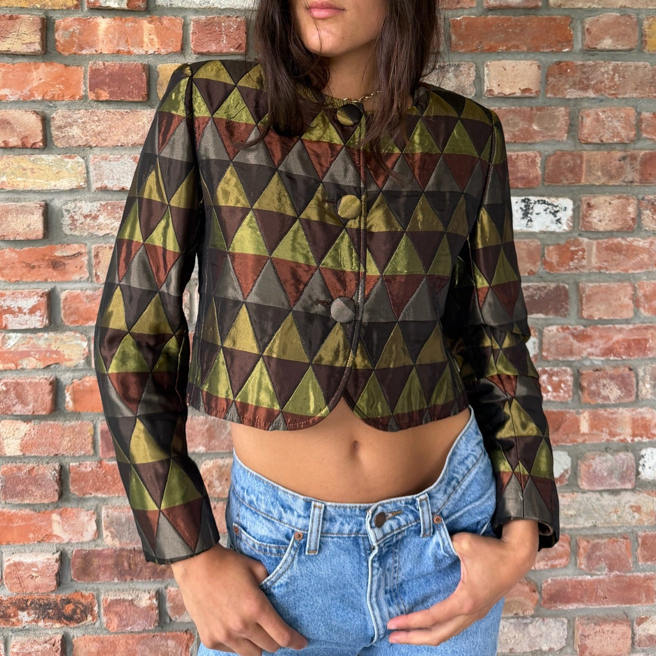 1980s - 90s Valentino Geometric Metallic Jacket