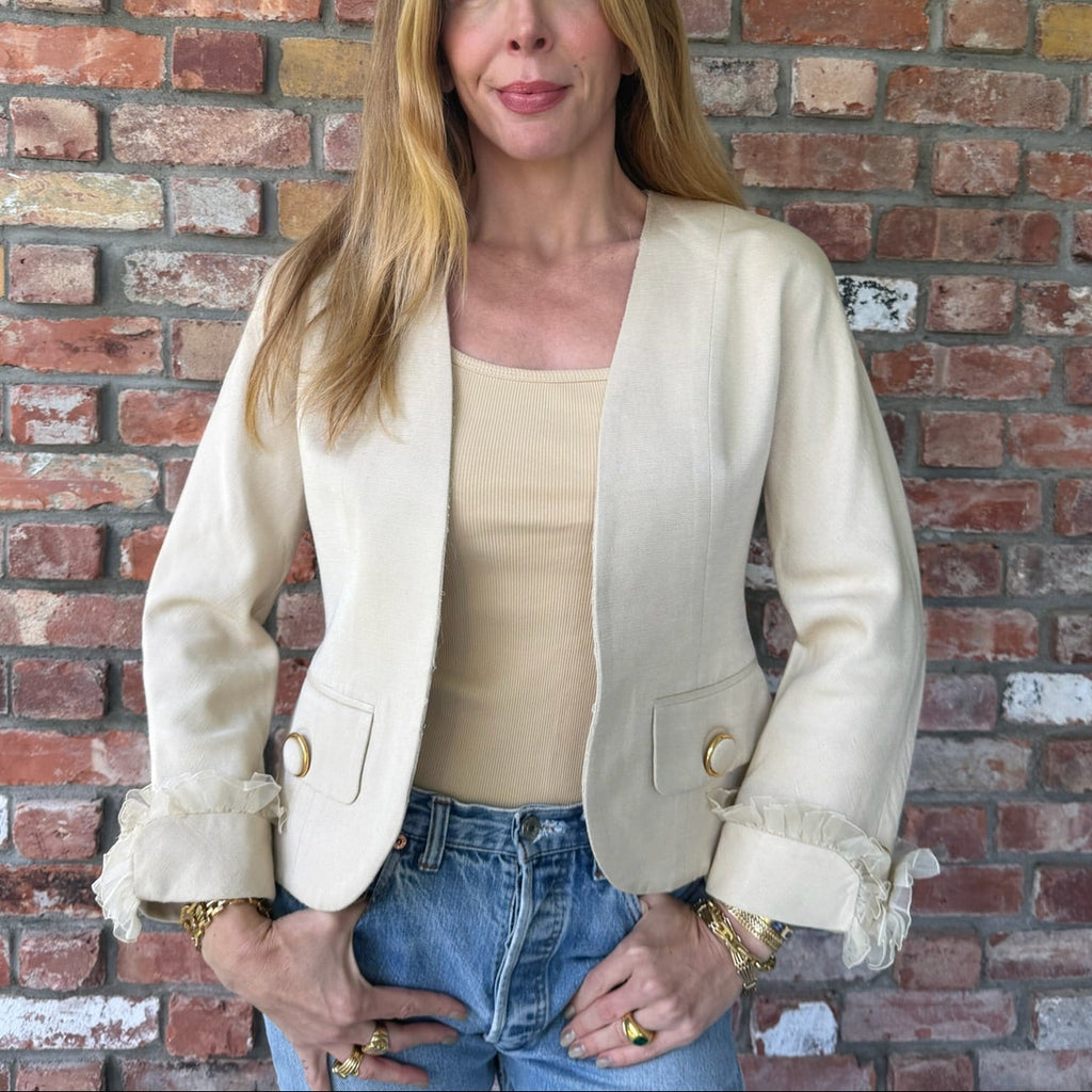 1980s Christian Dior Ivory Jacket