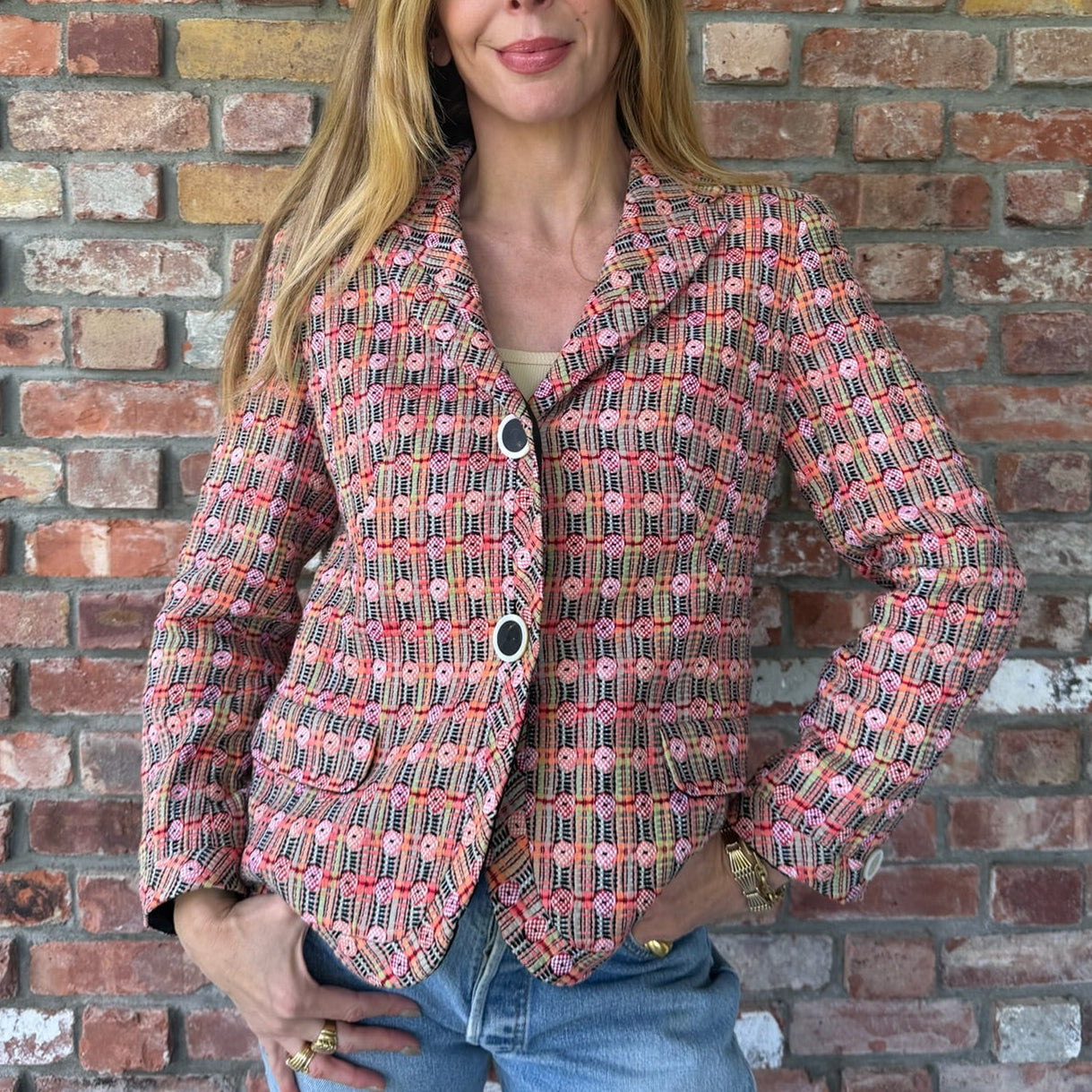 Early 2000s Coral Patterned Blazer