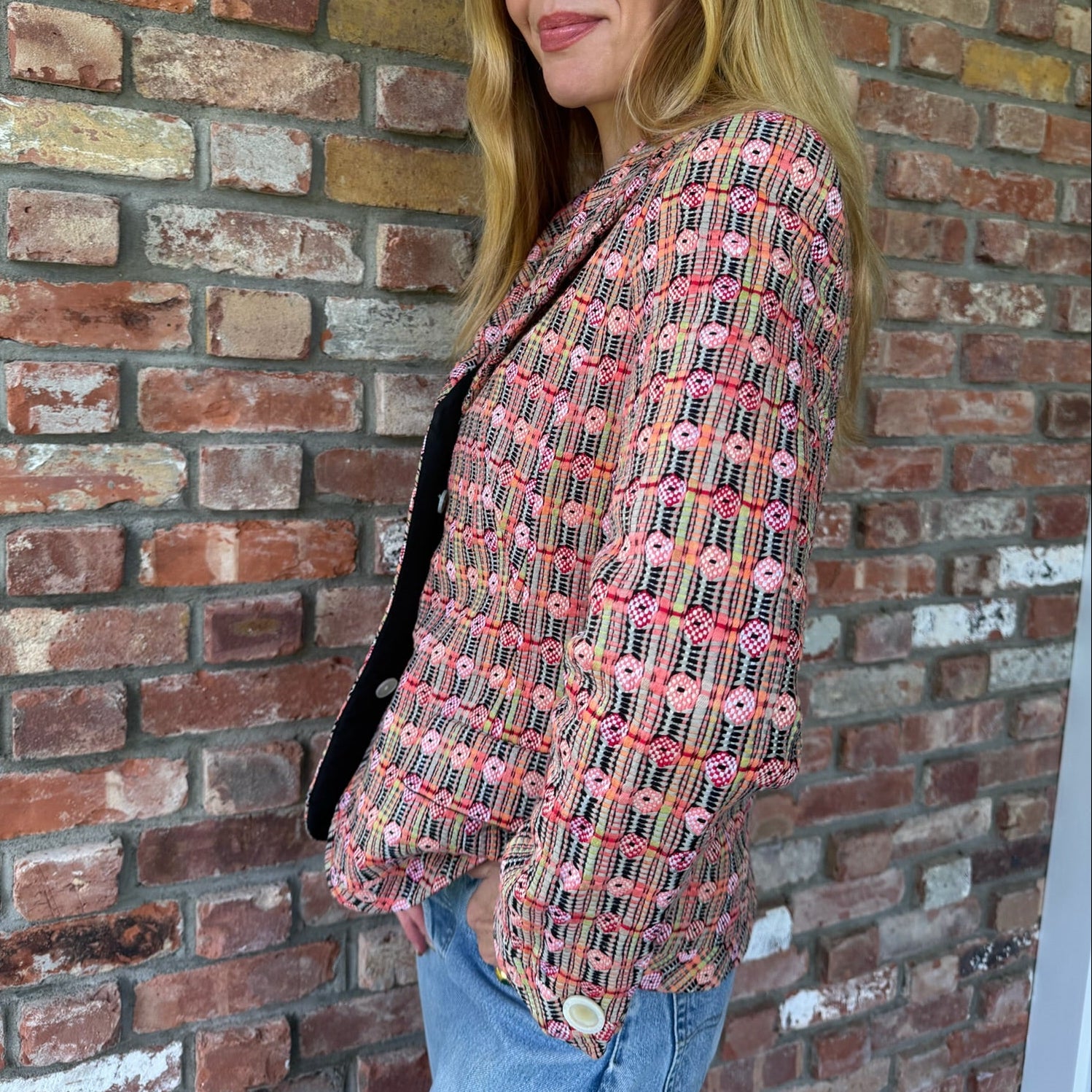 Early 2000s Coral Patterned Blazer