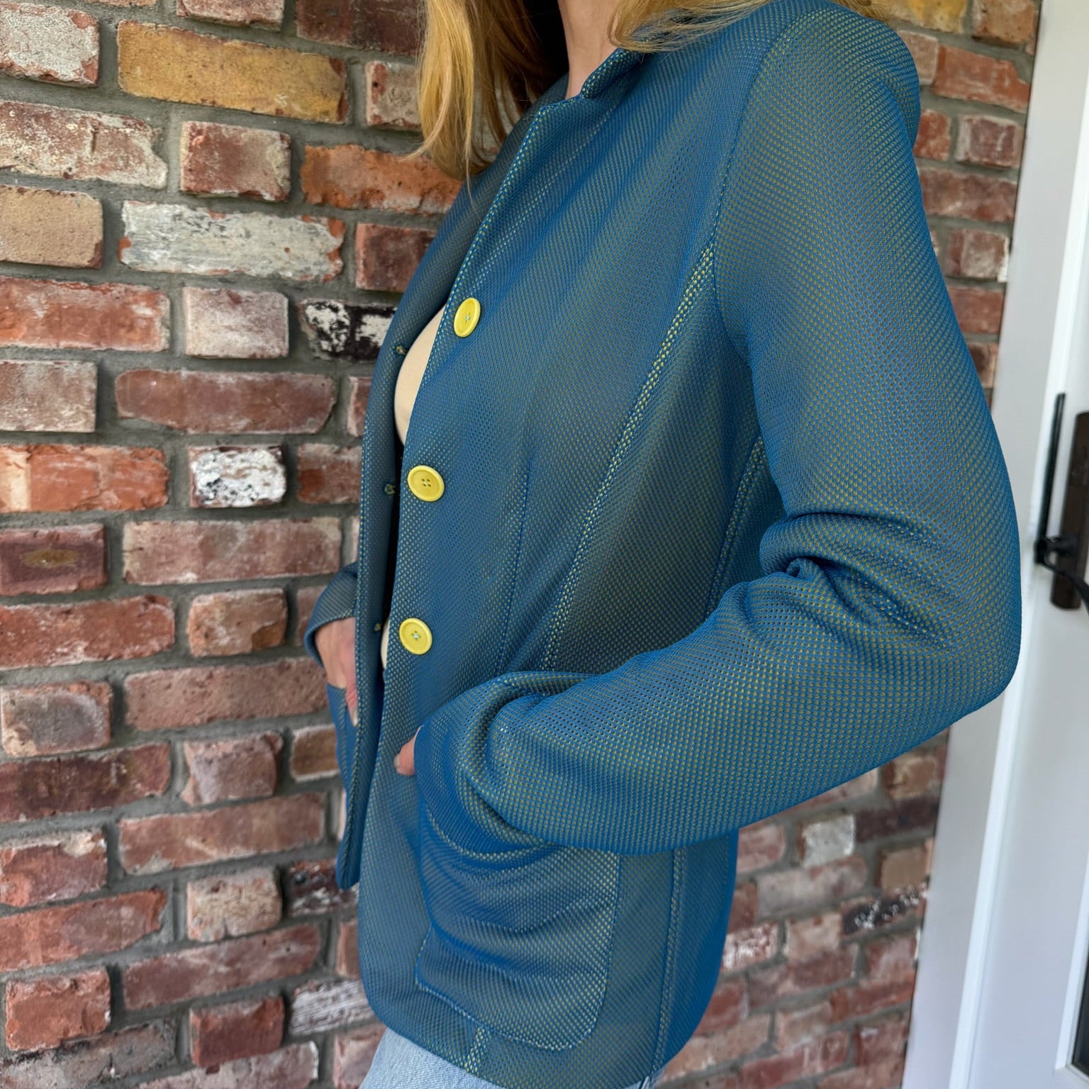 1990s Blue Mesh Blazer