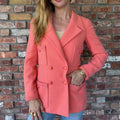 1990s Chanel Salmon Bouclé Blazer