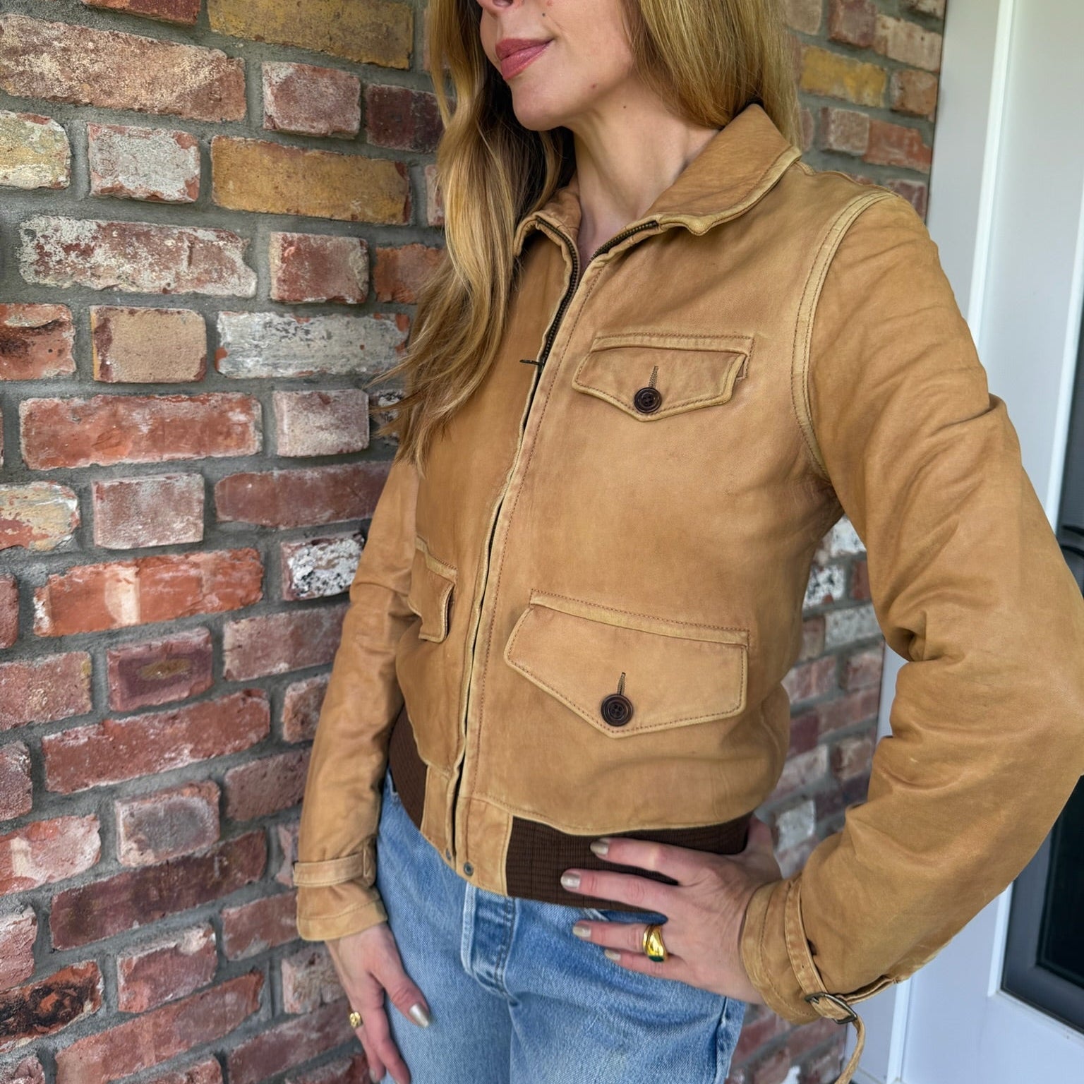 1990s Ralph Lauren Leather Bomber Jacket