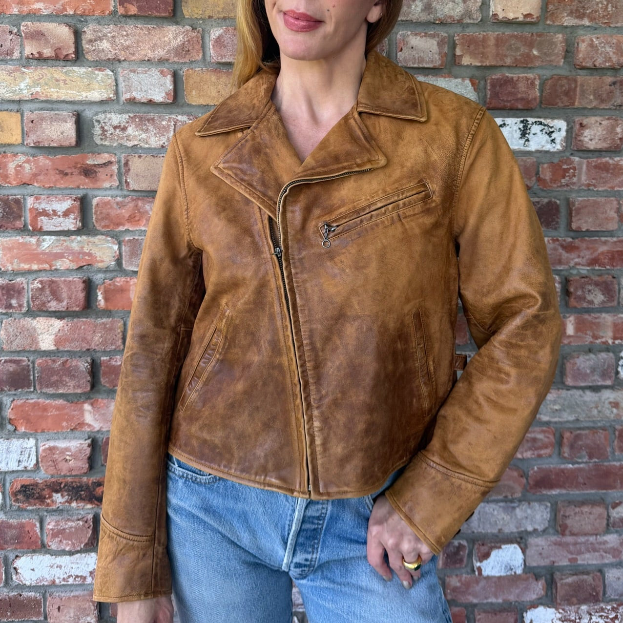 Early 2000s Polo Ralph Lauren Leather Moto Jacket