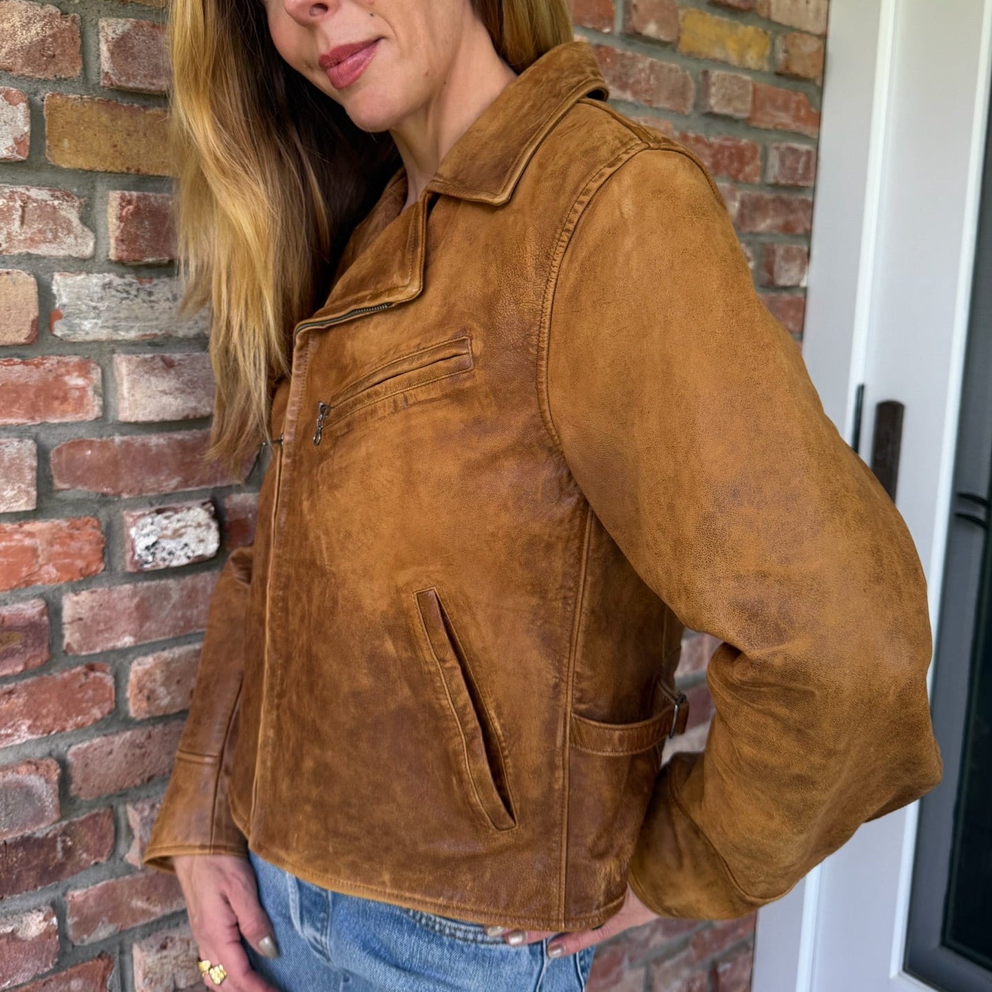 Early 2000s Polo Ralph Lauren Leather Moto Jacket