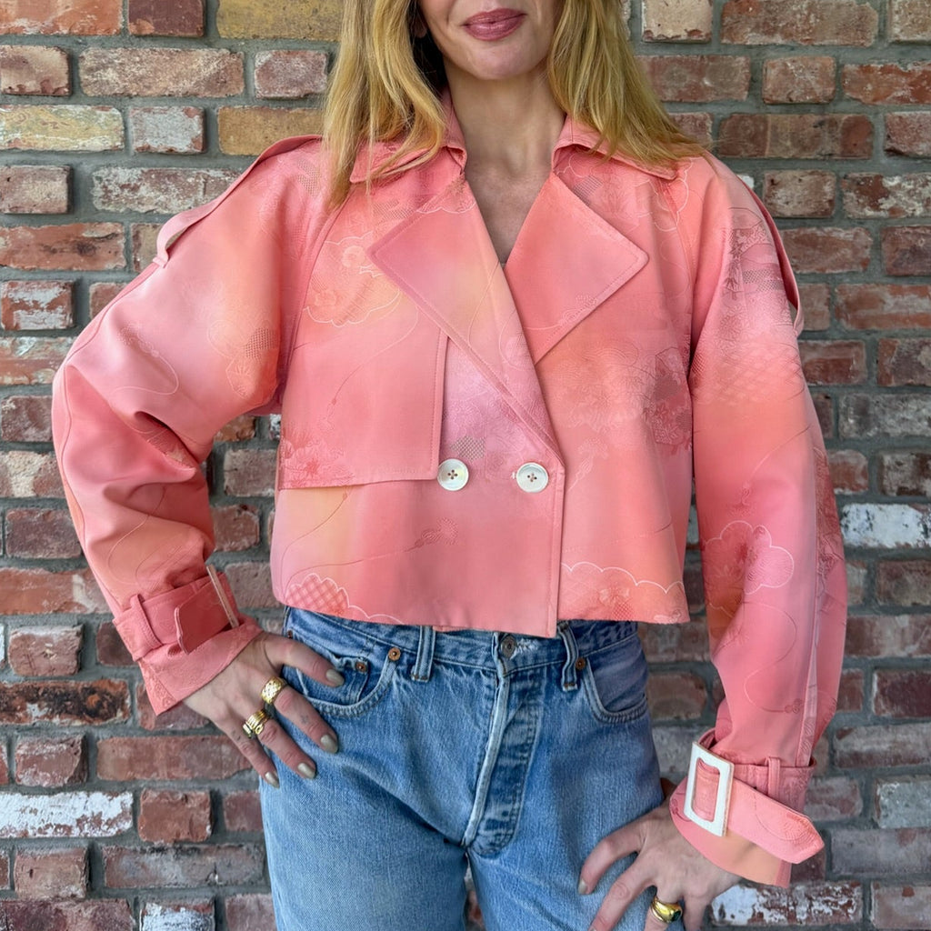 Cropped Jacket Made From Upcycled Kimono