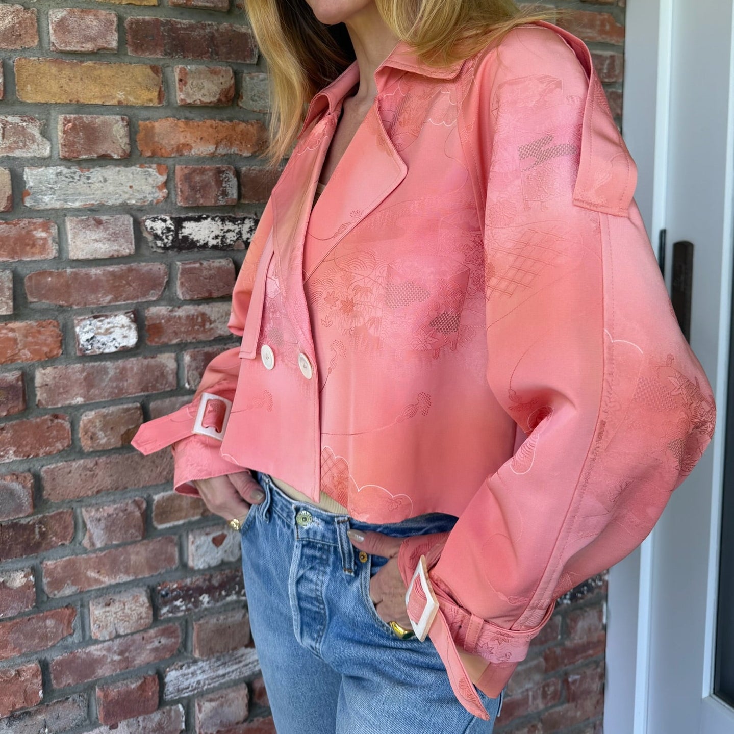 Cropped Jacket Made From Upcycled Kimono