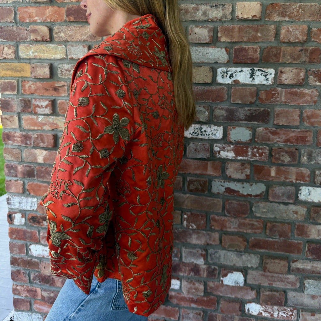 Early 2000s Celine Orange Embroidered Jacket
