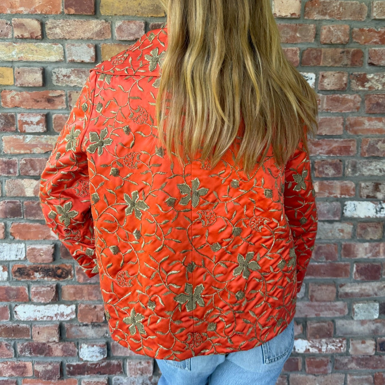 Early 2000s Celine Orange Embroidered Jacket