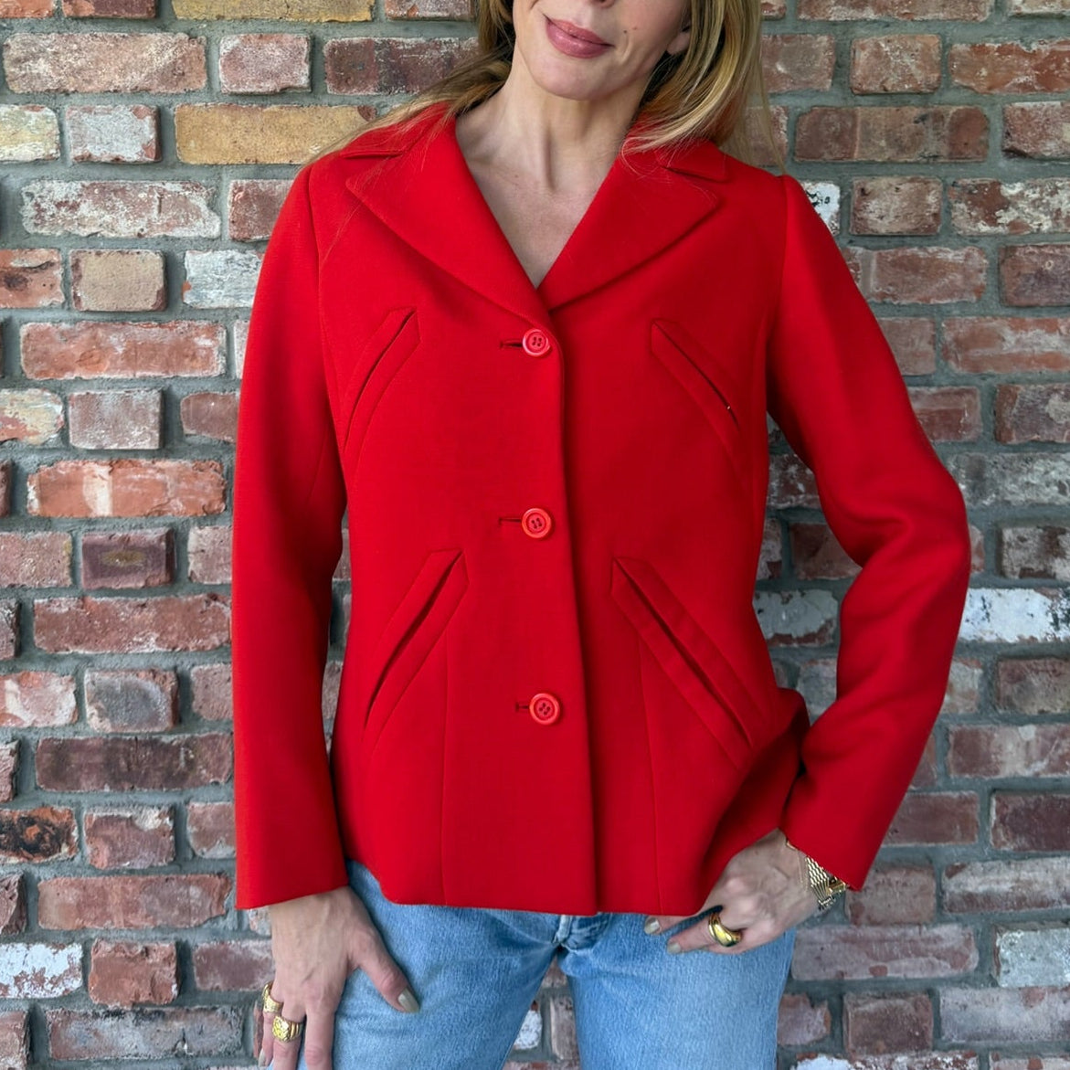 1950s - 60s Red Wool Blazer