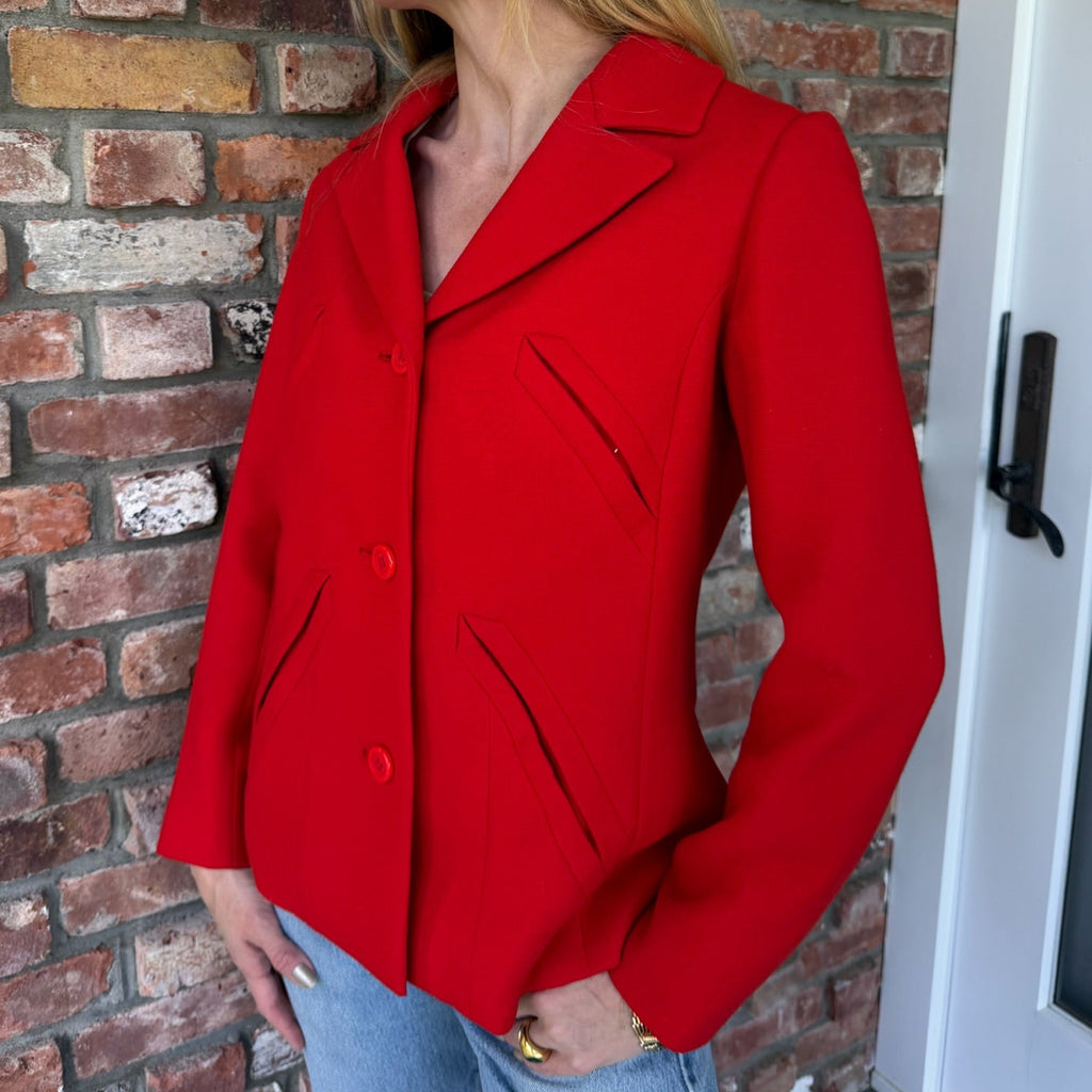 1950s - 60s Red Wool Blazer