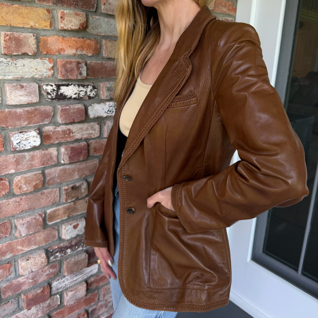 2000s Yves Saint Laurent by Tom Ford Leather Blazer