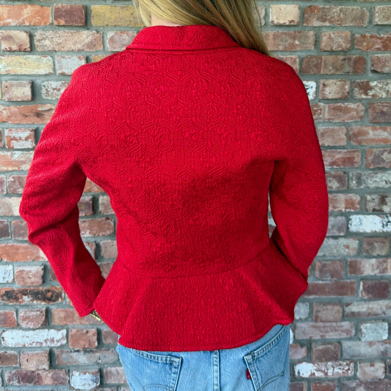 1980s Red Brocade Jacket