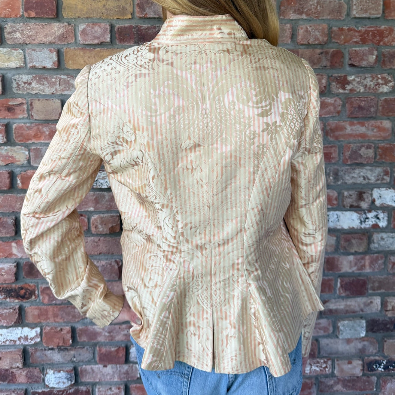 Late 1980s - Early 1990s Striped Jacquard Silk Jacket