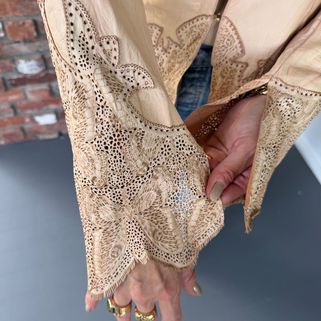 Late 1990s - Early 2000s Roberto Cavalli Blush Leather Jacket