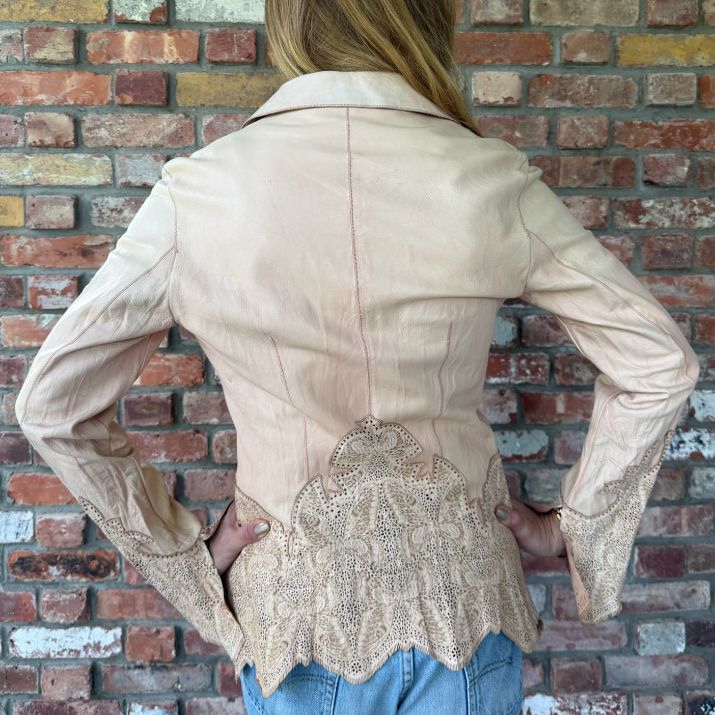 Late 1990s - Early 2000s Roberto Cavalli Blush Leather Jacket