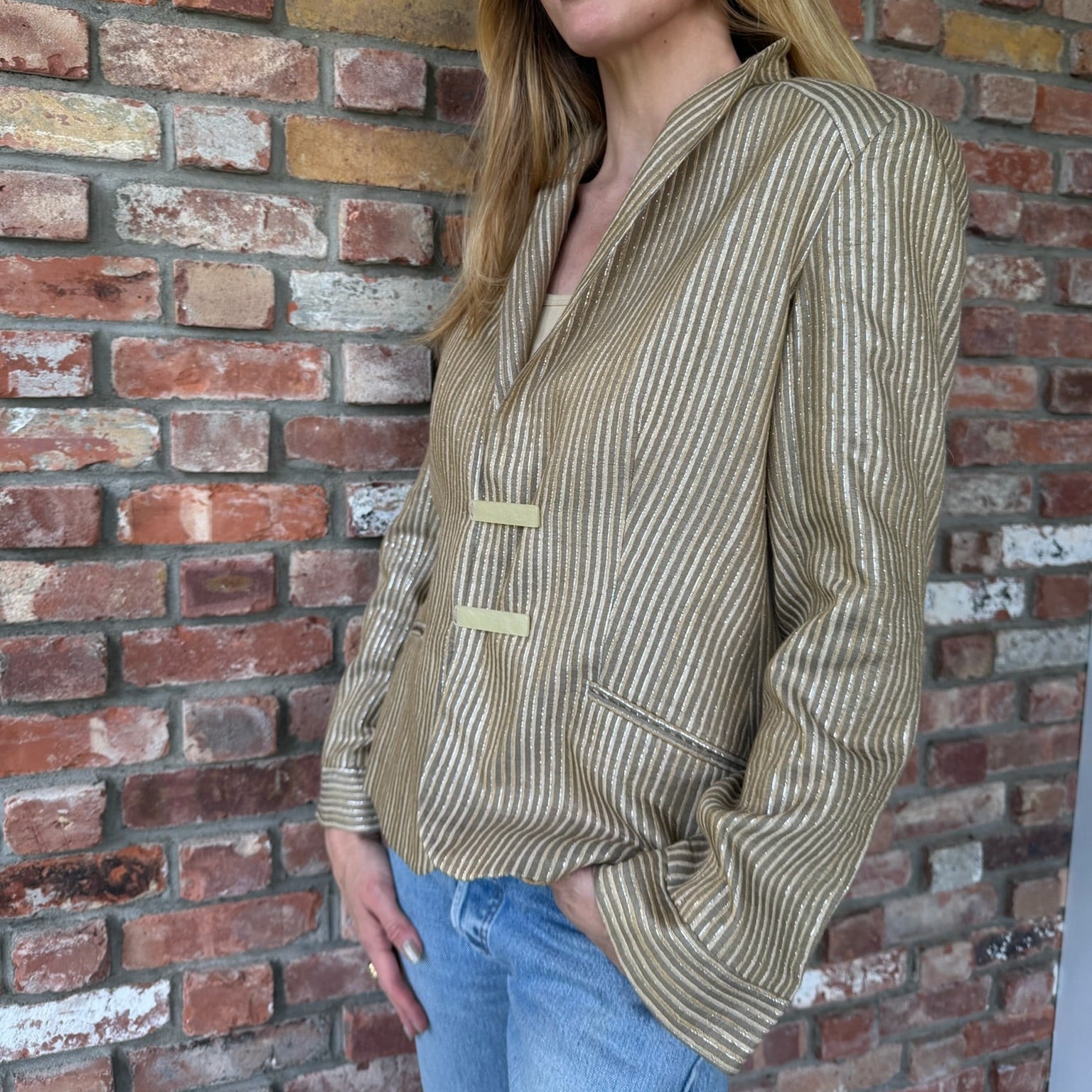 Late 1990s - Early 2000s Striped Blazer