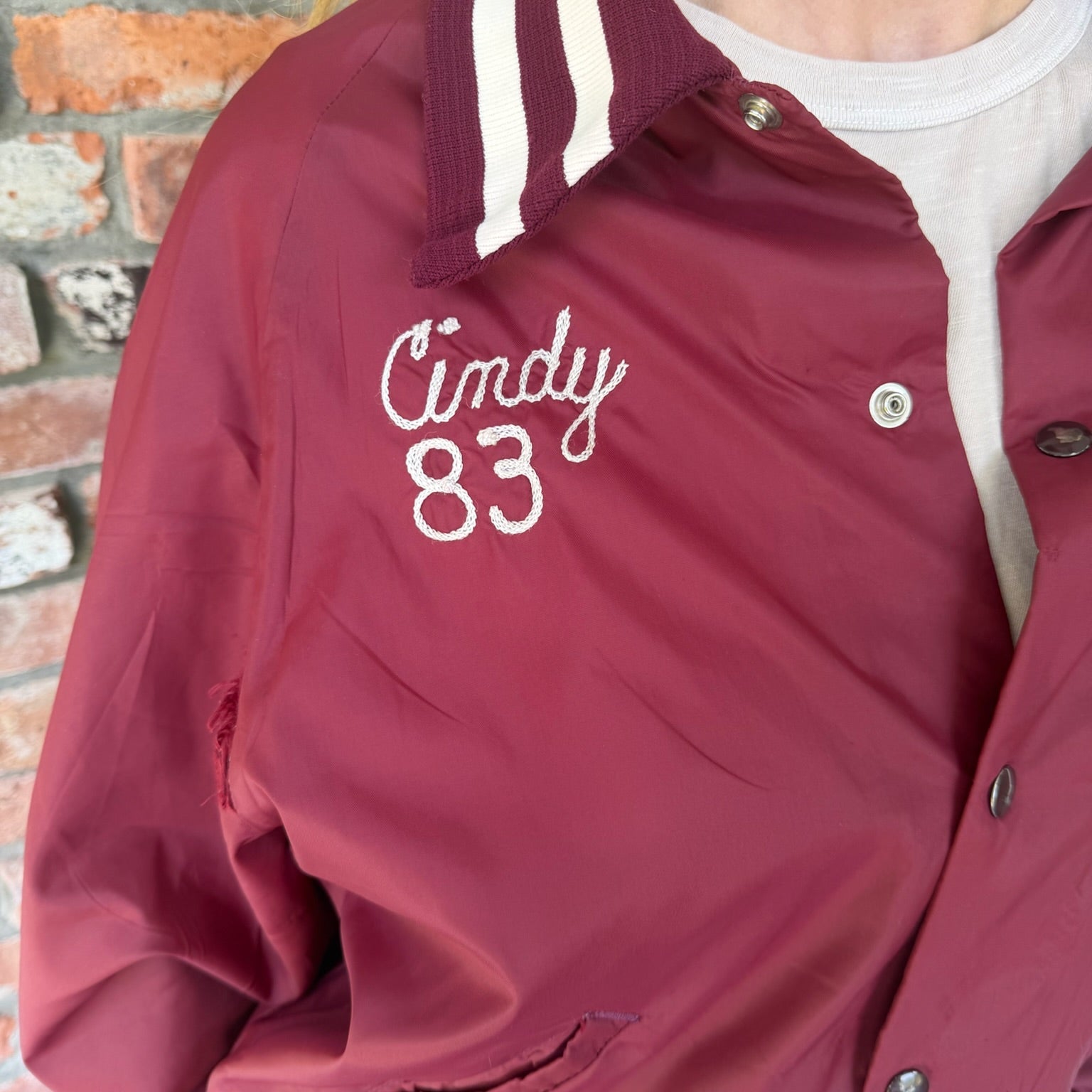 1980s Burgundy Varsity Bomber Jacket