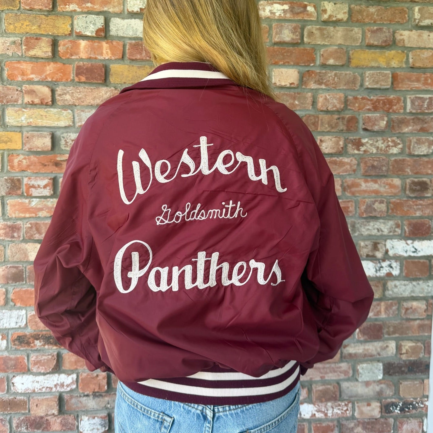1980s Burgundy Varsity Bomber Jacket