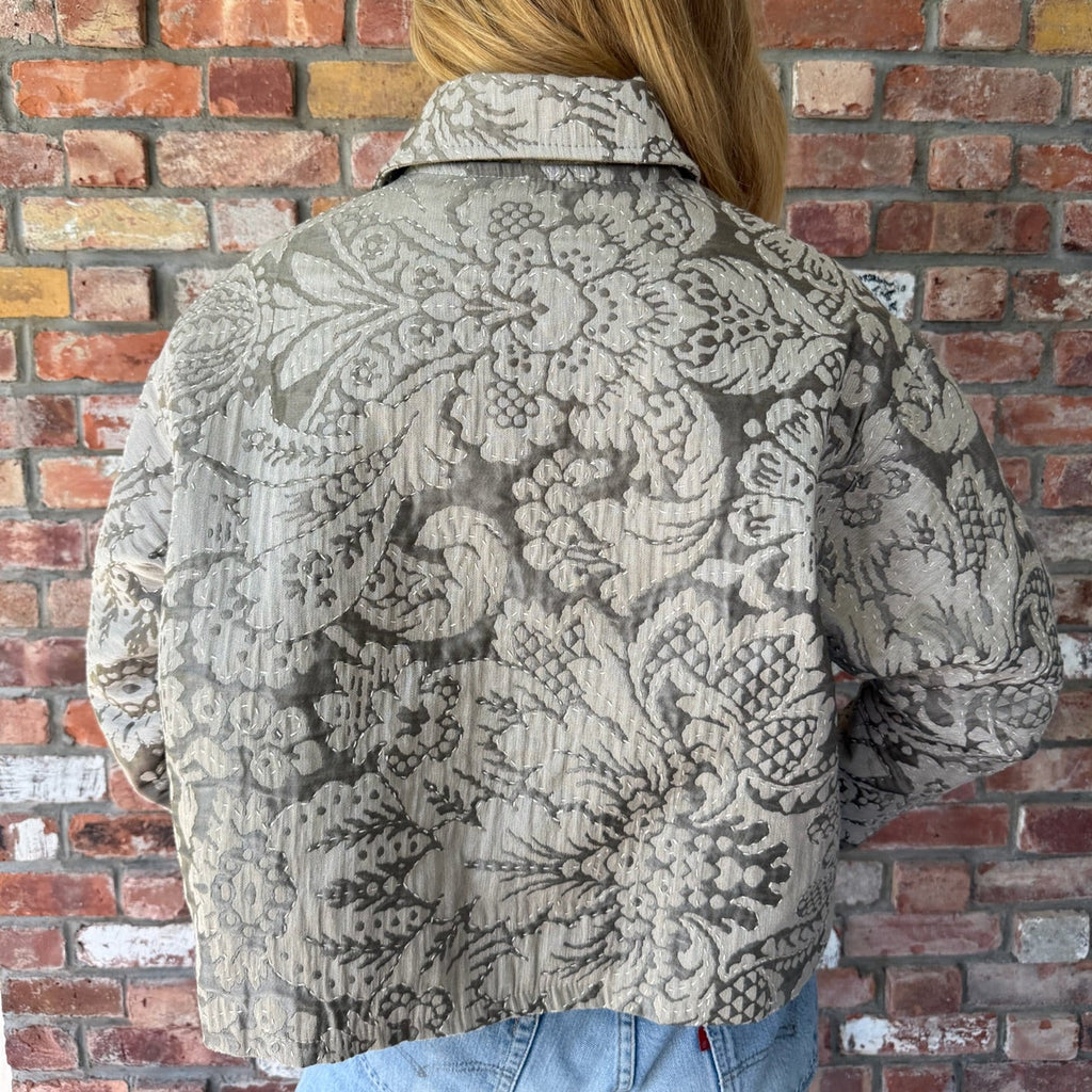 Upcycled Silver Jacquard Jacket by Casa Grace
