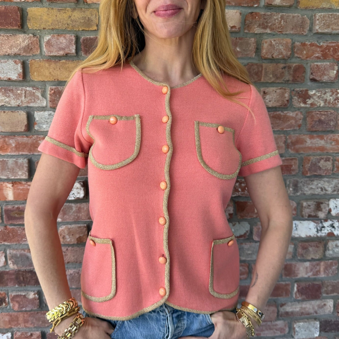 Late 1980s - Early 1990s Nina Ricci Coral Knit Top