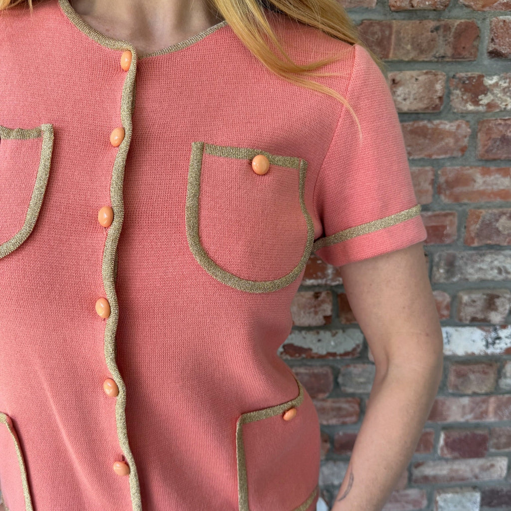 Late 1980s - Early 1990s Nina Ricci Coral Knit Top