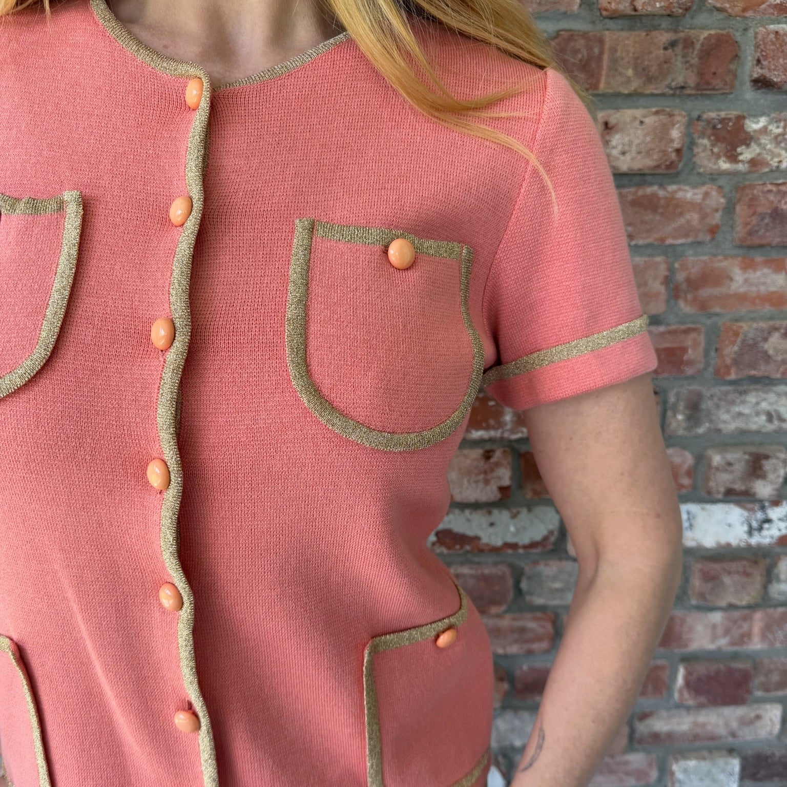 Late 1980s - Early 1990s Nina Ricci Coral Knit Top