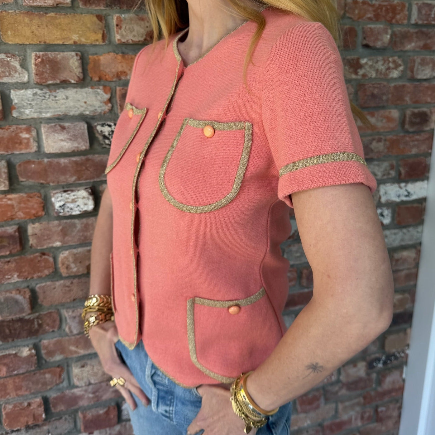 Late 1980s - Early 1990s Nina Ricci Coral Knit Top