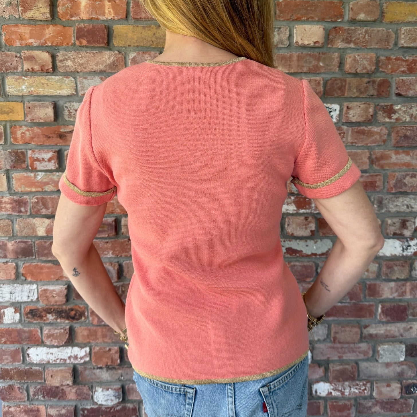 Late 1980s - Early 1990s Nina Ricci Coral Knit Top