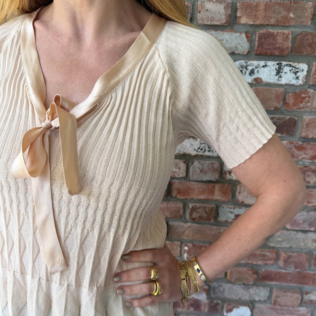 2000s Christian Dior Ivory Knit Top