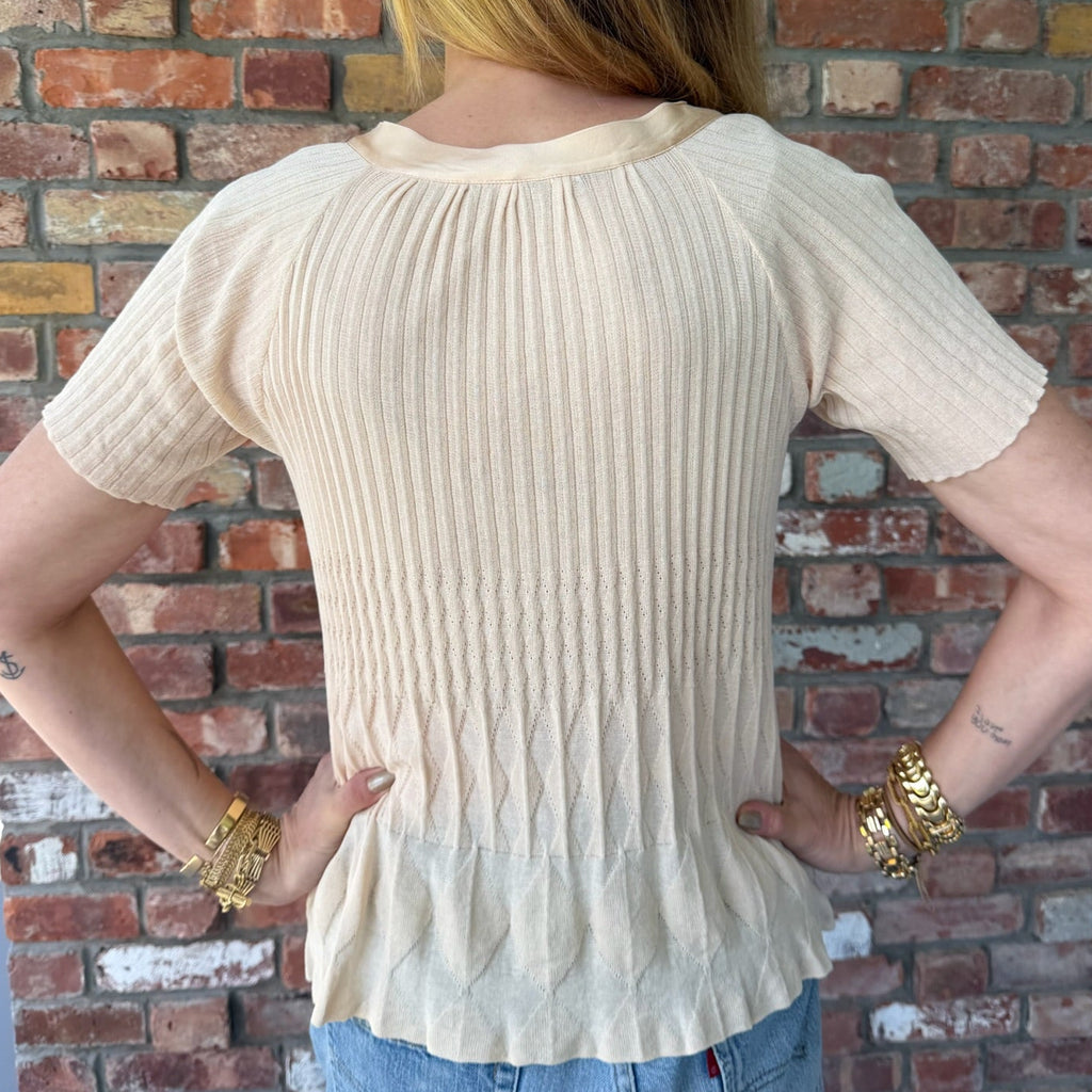 2000s Christian Dior Ivory Knit Top