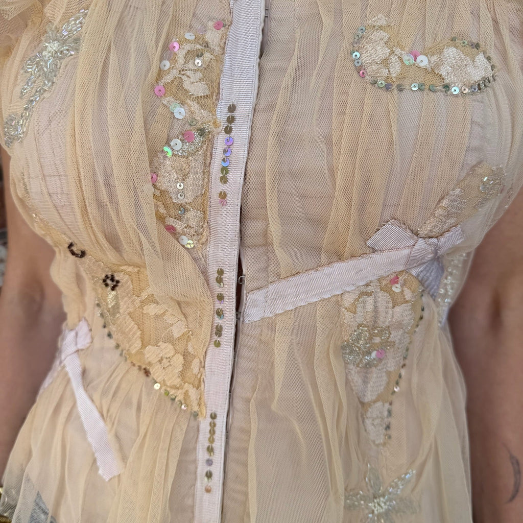Early 2000s Embellished Blush Bustier