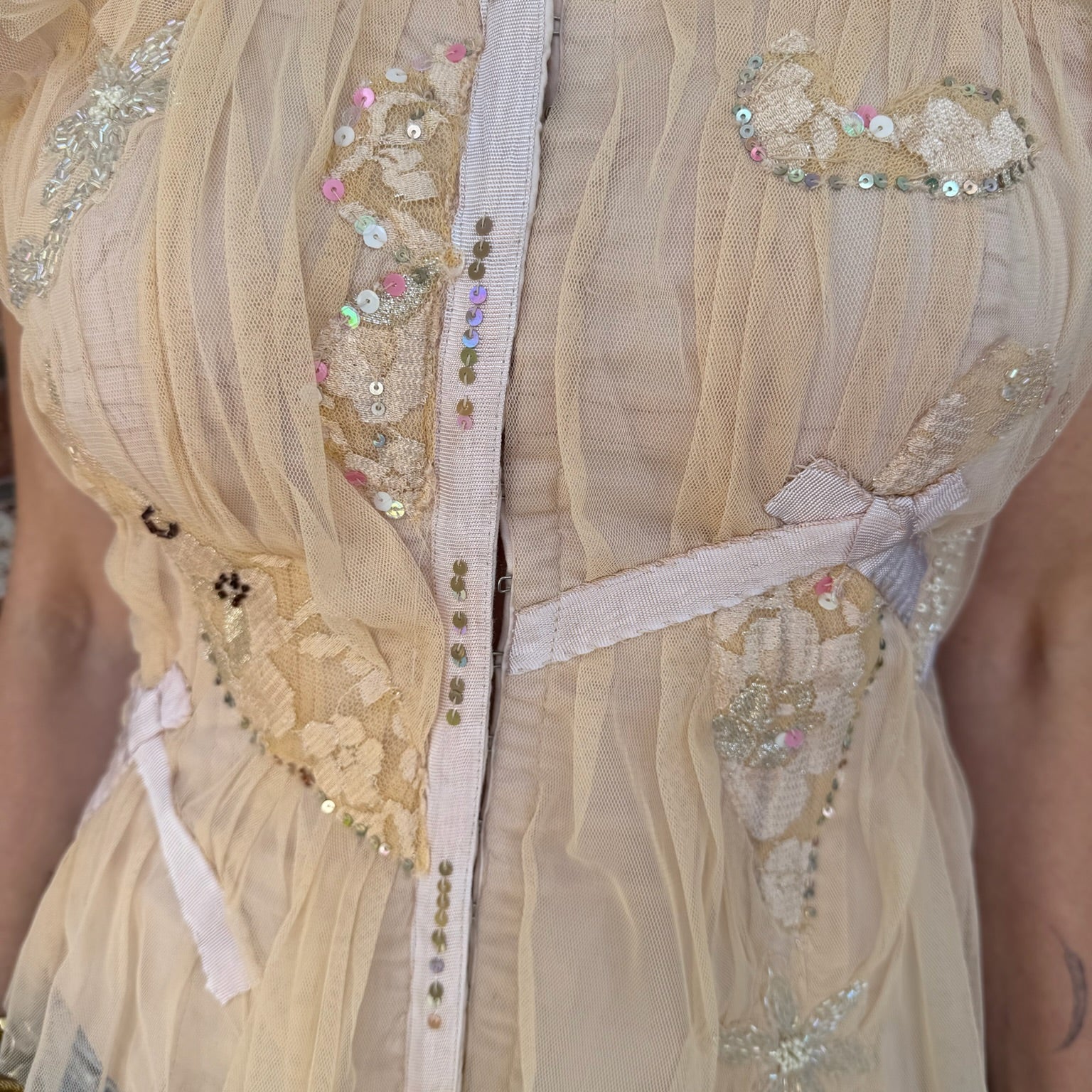 Early 2000s Embellished Blush Bustier