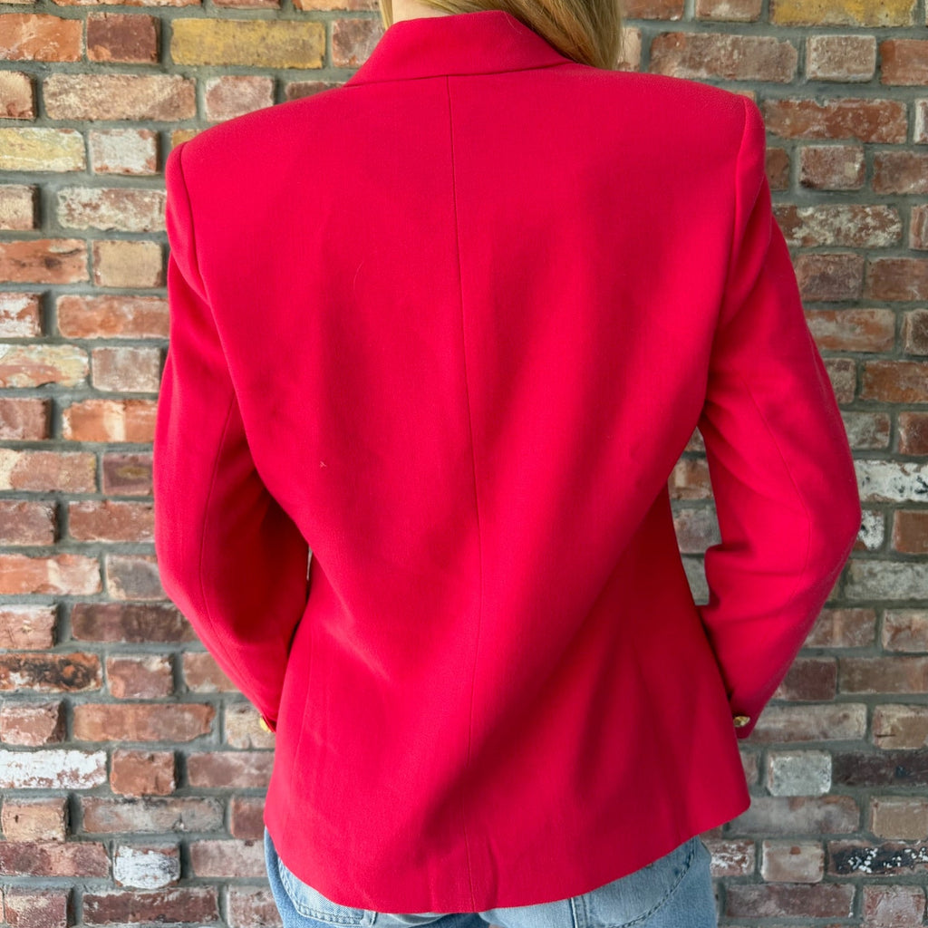 1980s Red Double-Breasted Blazer