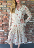1970s Sheer Floral Midi Day Dress