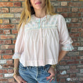 1940s-1950s Pink Sheer Bed Jacket Blouse