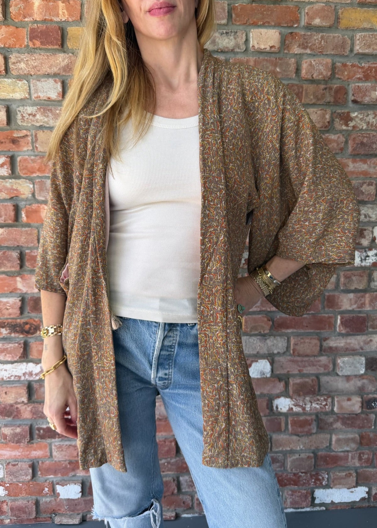 1970s Boho Kimono Bell Sleeve Duster