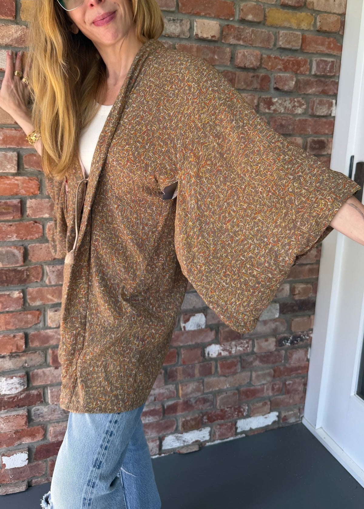 1970s Boho Kimono Bell Sleeve Duster