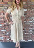 1950s Cream Lace Midi Dress