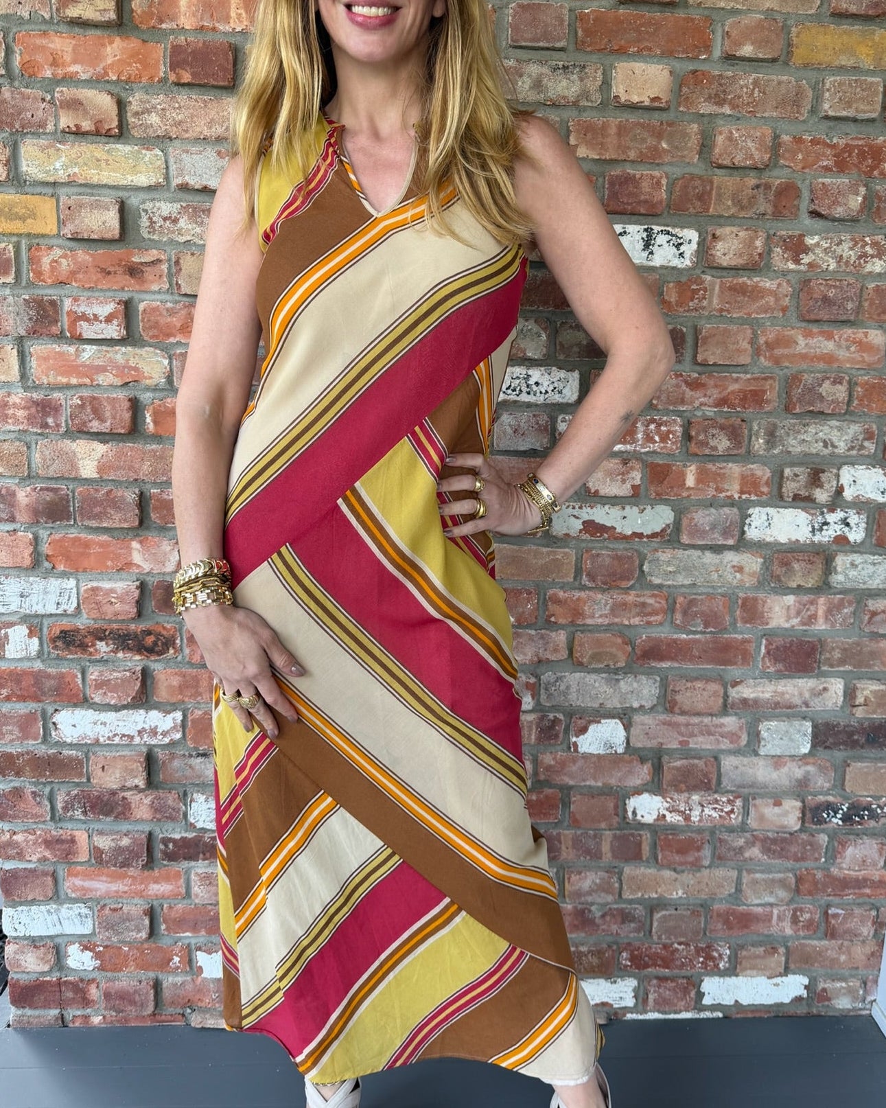 2000s Marni Diagonal Striped Dress