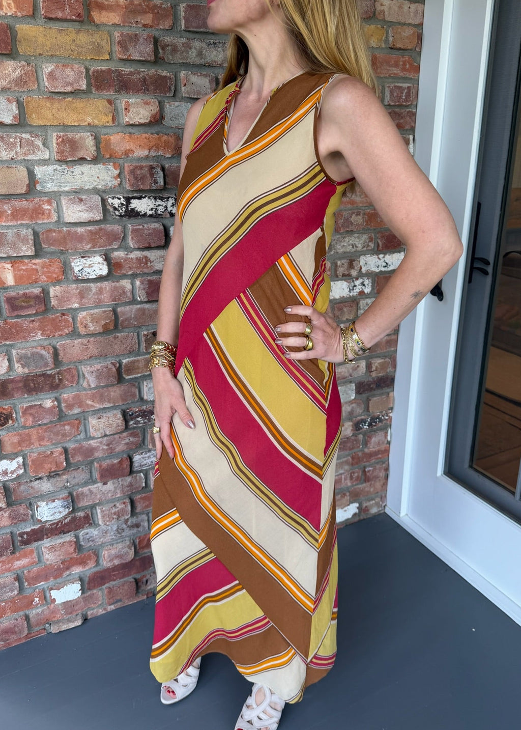 2000s Marni Diagonal Striped Dress