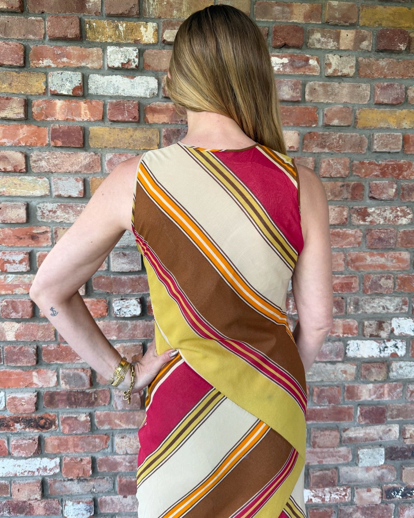2000s Marni Diagonal Striped Dress