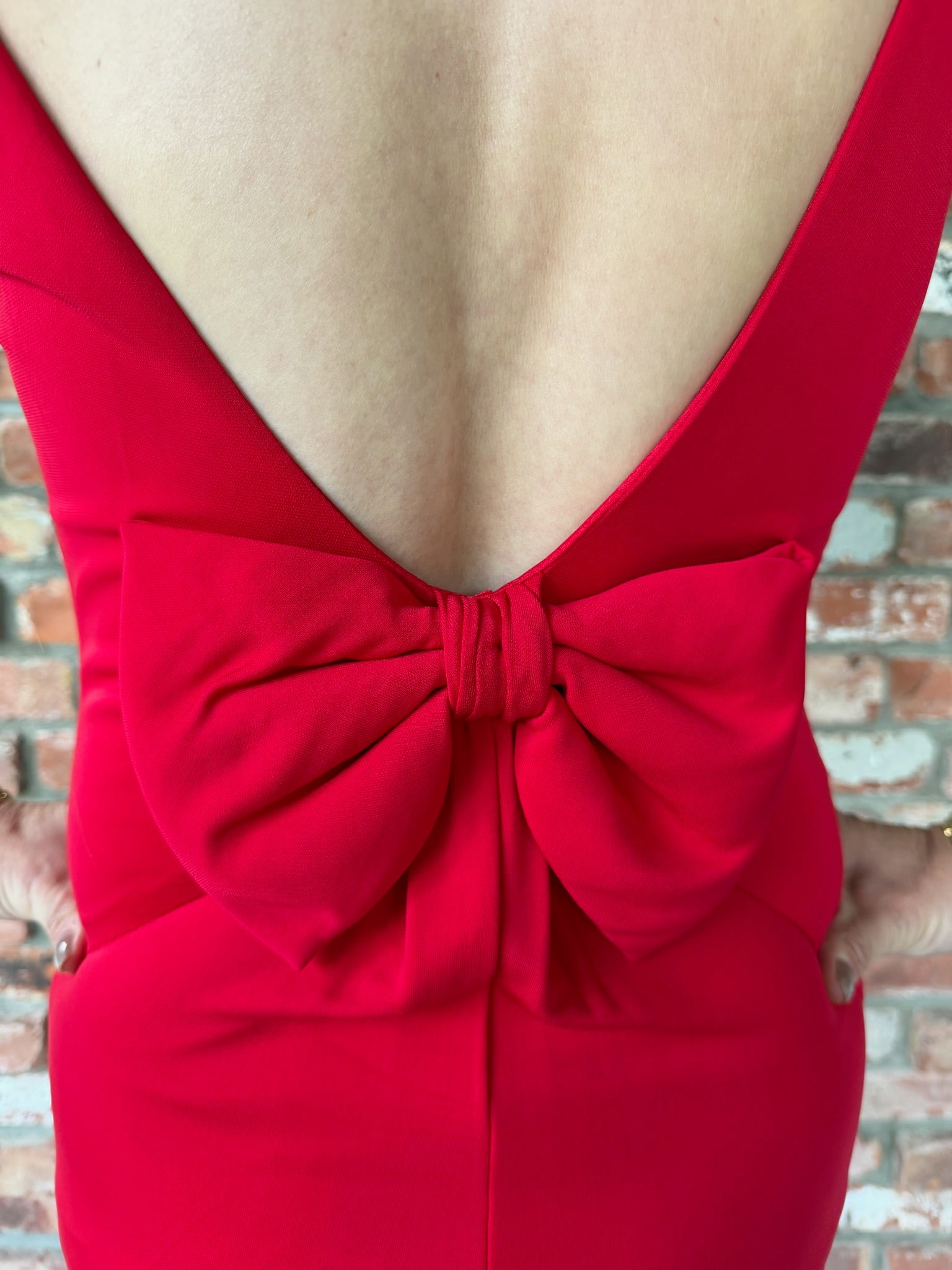 Early 2000s Badgley Mischka Red Mermaid Gown