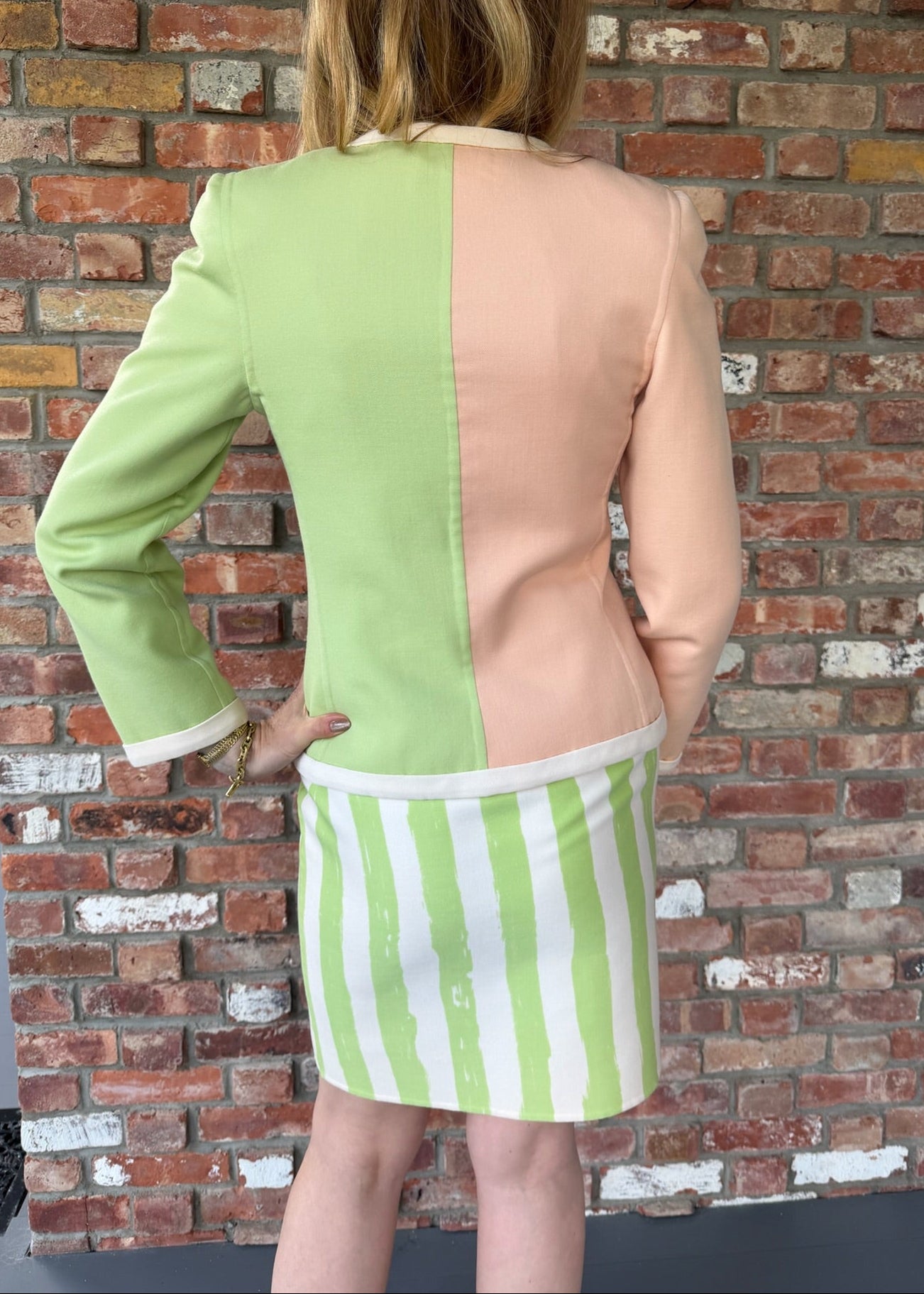 Late 1980s - Early 1990s Bill Blass Color-Block Dress & Jacket Set