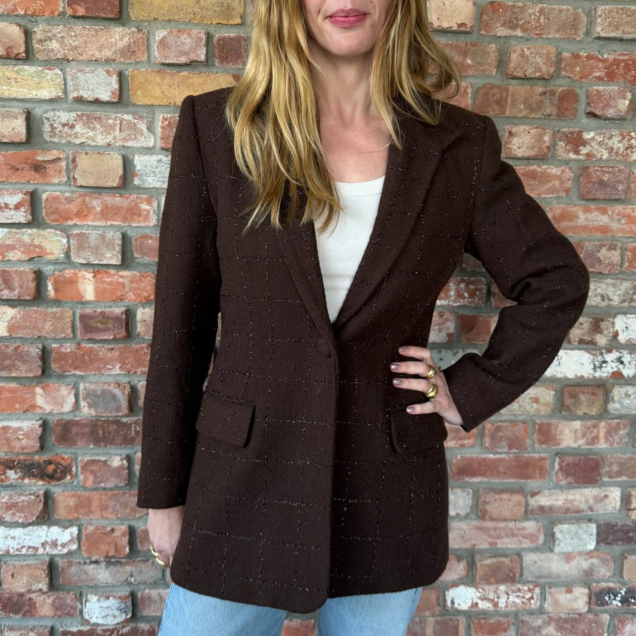 1980s - 90s Caché Brown Blazer