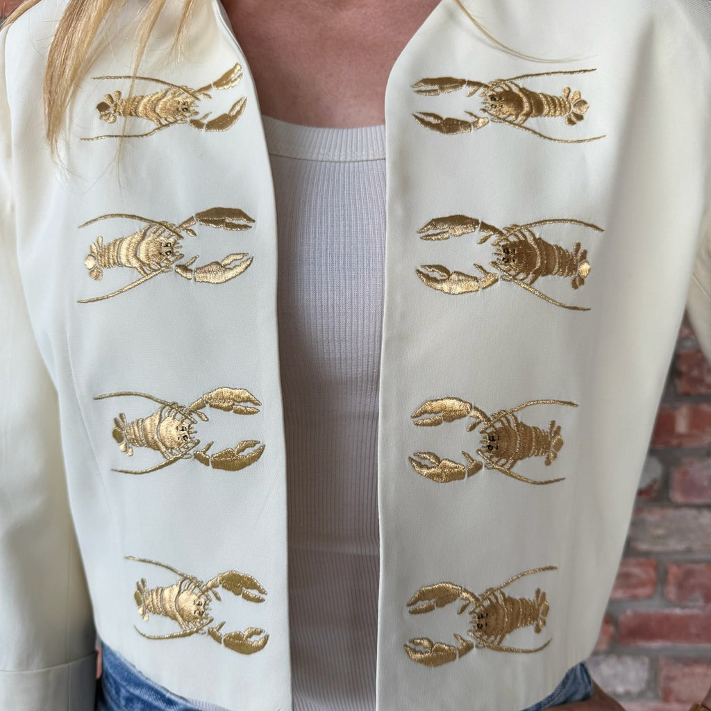 Late 1980s - Early 1990s Moschino Cropped Jacket with Lobster Motif